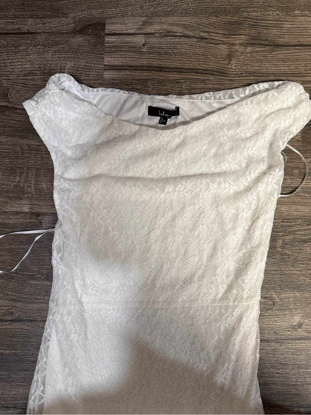 Lulu's White Strapless Lace Mermaid Midi Dress - Picture 3 of 6